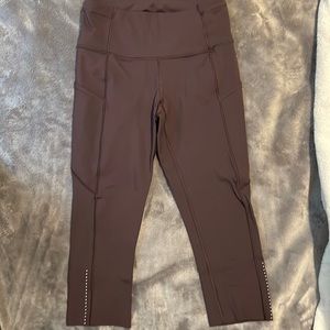 Lululemon size 6 fast and free leggings 19” eggplant color